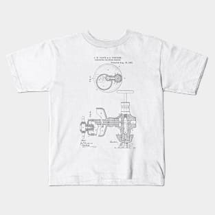 Lubricator for Steam Engine Vintage Patent Hand Drawing Kids T-Shirt